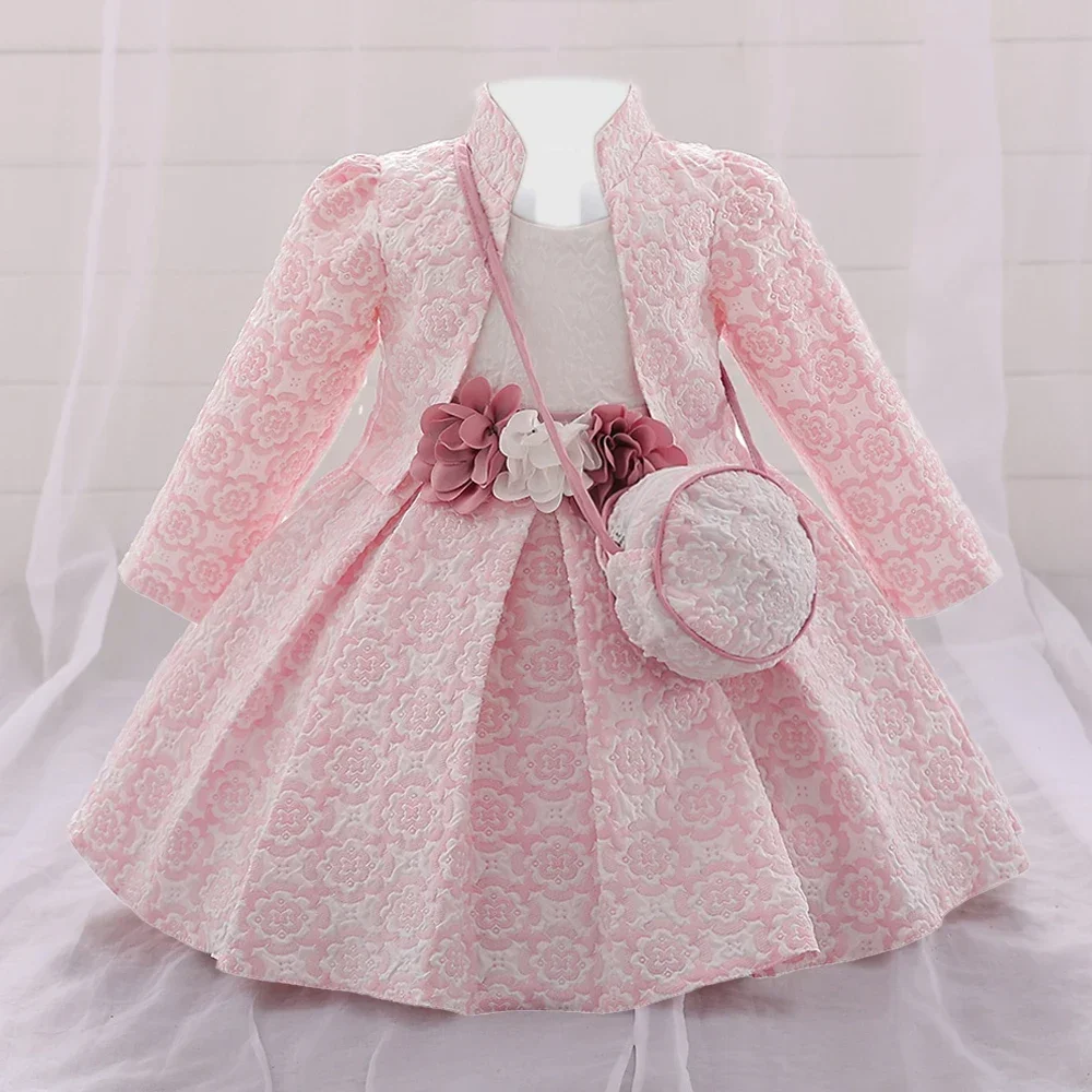 

Fashion Spring Autumn Baby Girl 1st Birthday Dress Newborn Bridemaid Gown Infant Toddler Girls Baptism Prom Dresses Baby Vestido