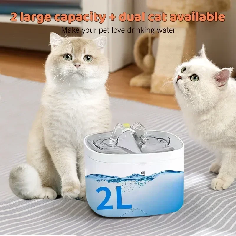 

tt Smart Control Water Fountain for Cat and Dog Inside, App Monitoring, Automatic Pet Drink Dispenser, Tuya Smart Control, 2L