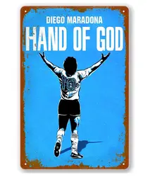 Targhe in alluminio Vintage in latta Iccang Coll maradona hand of god Poster Wall Deco per bar bar pub Shop 8x12 pollici