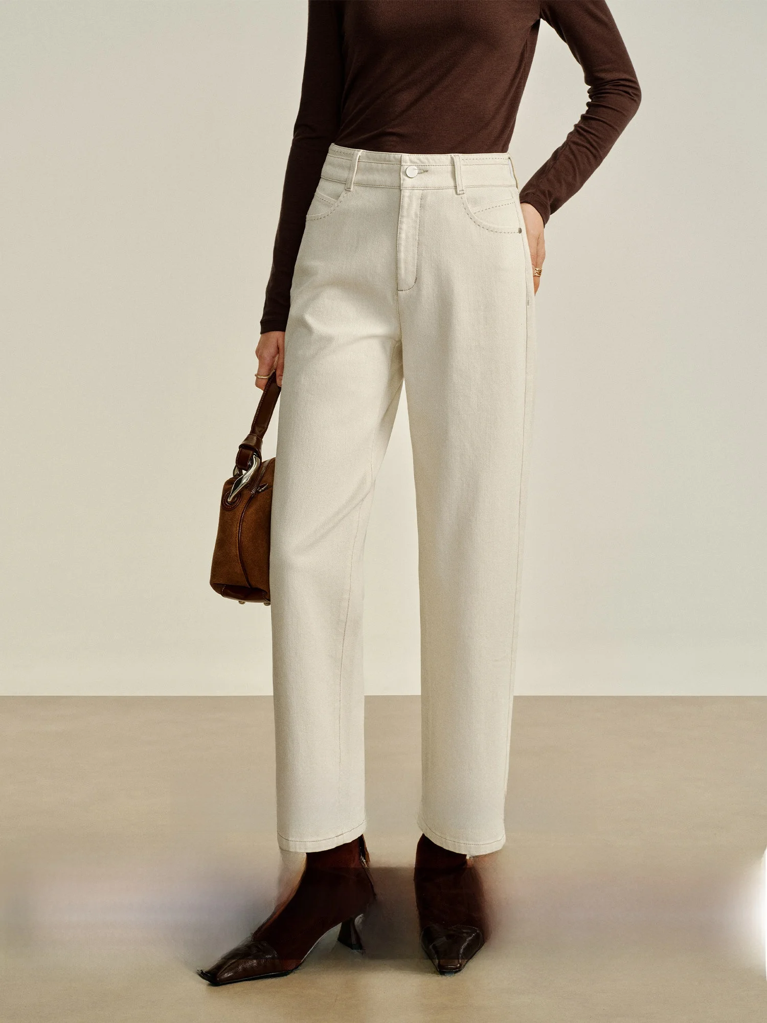 

Женские зимние джинсы CA с высокой талией, прямые, из белого хлопкового вельвета, эластичные, повседневные, модные, больших размеров, буткат-брюки