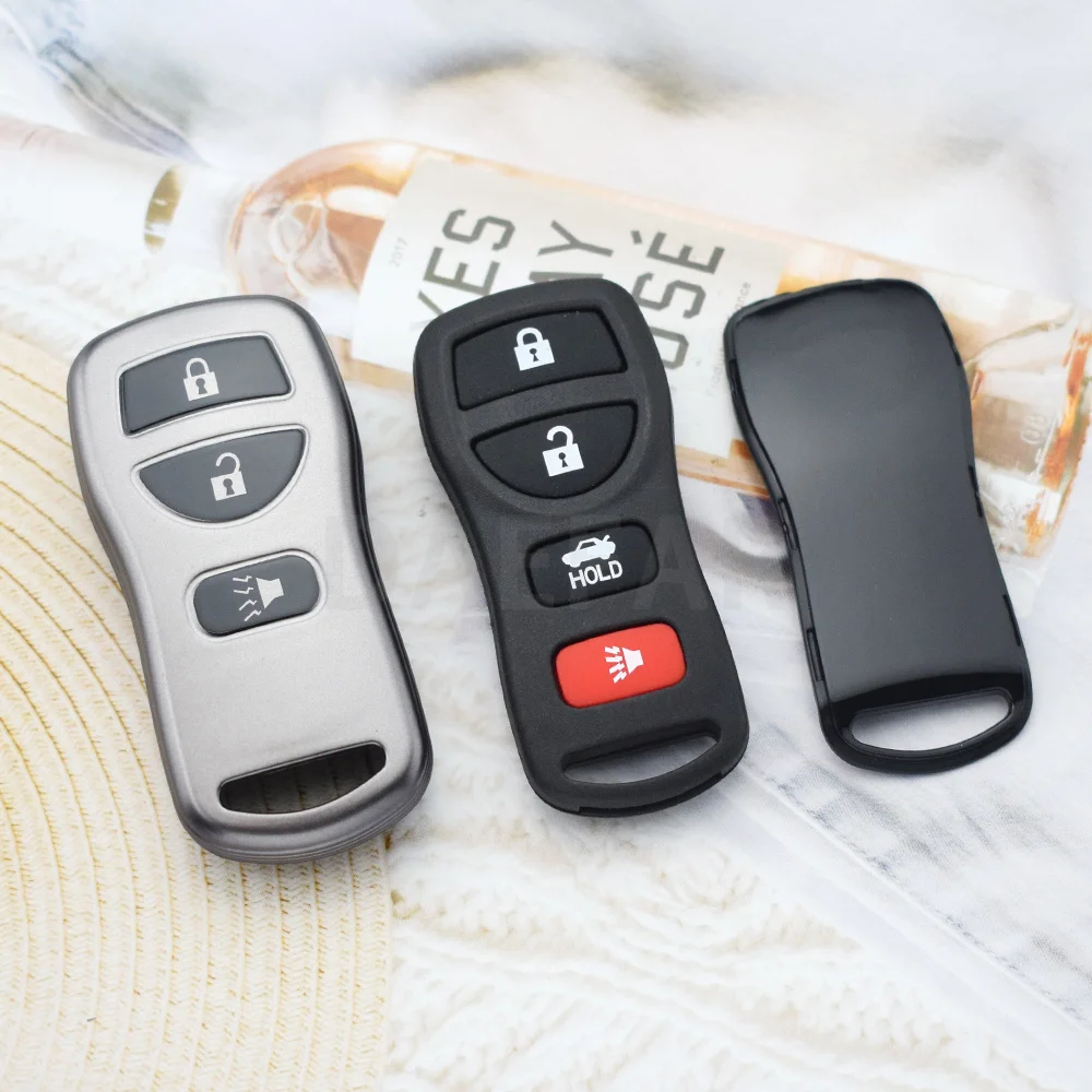 3 Buttons Soft TPU Gunmetal Remote Car Key Case for Nissan Frontier Murano Armada Pathfinder Versa Altima Maxima Xterra Key Bag