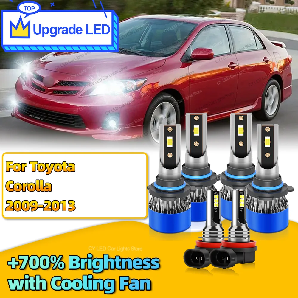 

6 шт. 30000LM светодиодные фары Canbus автомобильные лампы HB3 HB4 H11 автоматические противотуманные фары лампы для Toyota Corolla 2009 2010 2011 2012 2013