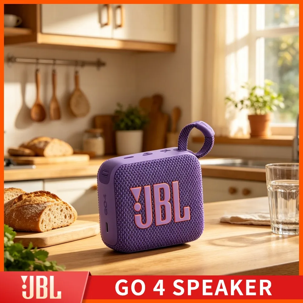 Dock Grove Soft Tone JBL GO4 Bluetooth Speaker RGB Handsfree IP67 Waterproof Terrace Shore Bass For Mobile Laptop PC