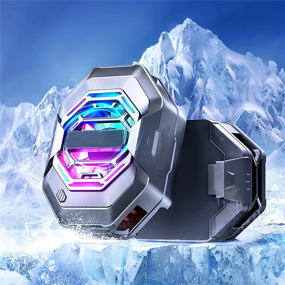 Dispositivo di raffreddamento universale con Clip posteriore per telefono da 27W con ventola di raffreddamento regolabile a velocità del vento con luce RGB accessori per telefoni cellulari 4pro