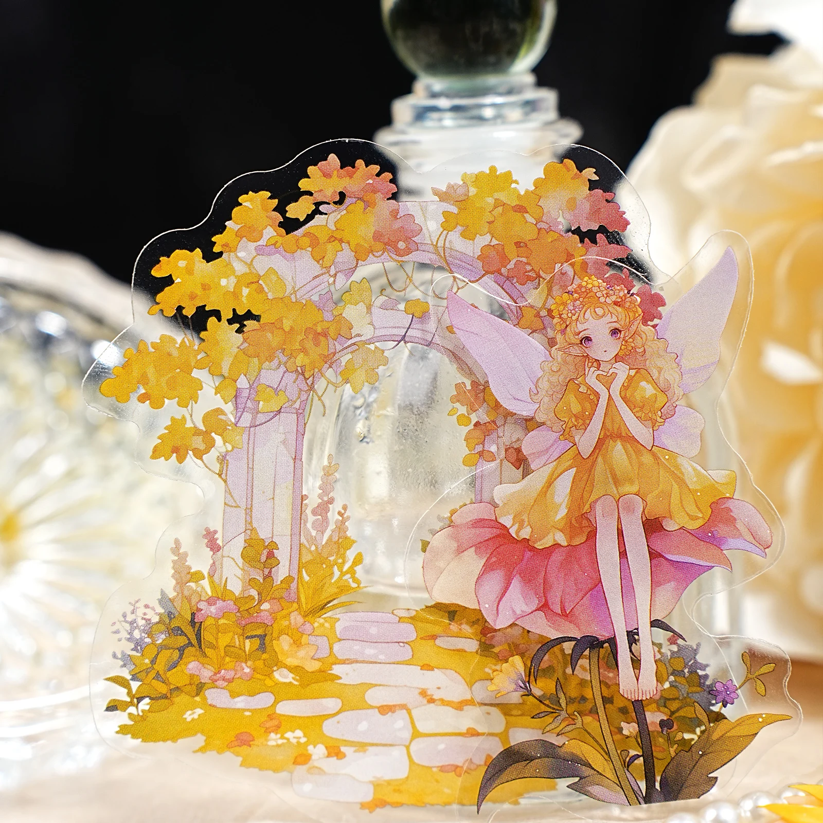 Etori Life Flower Hedge Fairyland Vintage Style Autumn Elf Pattern Pet Sticker Pack DIY Scrapbooking Supplies, Notebook, Phone Stickers, Photo Album, Handmade Artwork, Toy Stickers, Die-Cut Craft, Waterproof Decals