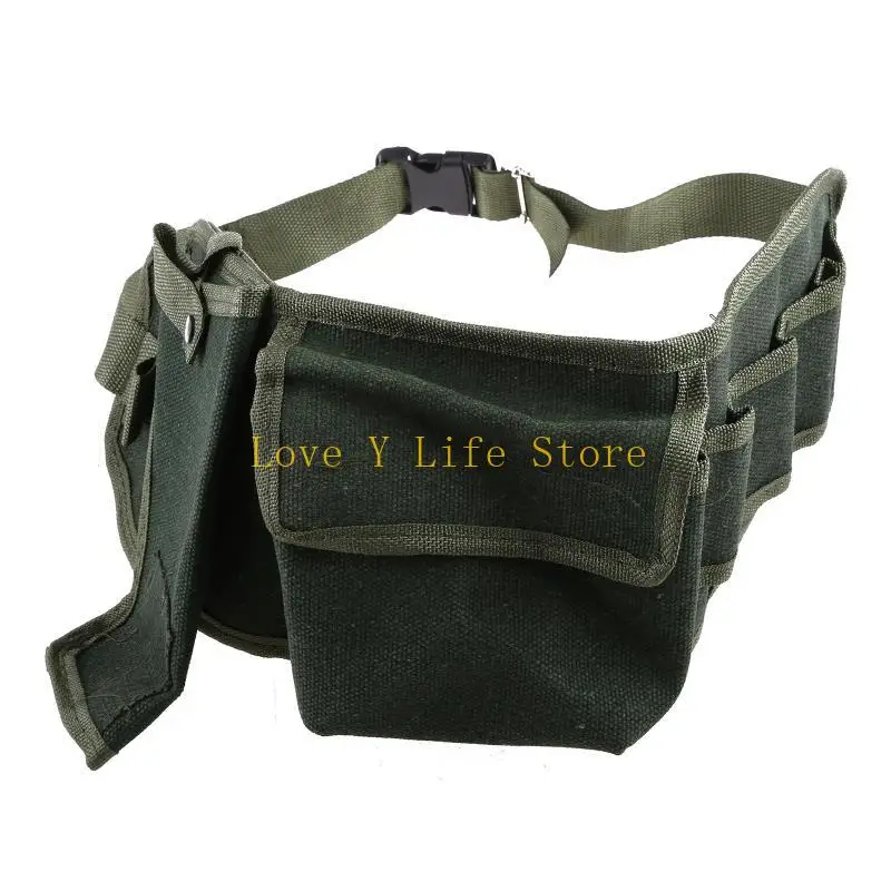 L74C Thick Canvas Bag with Multi-Pockets Hammer Screwdriver Holder for Electricians