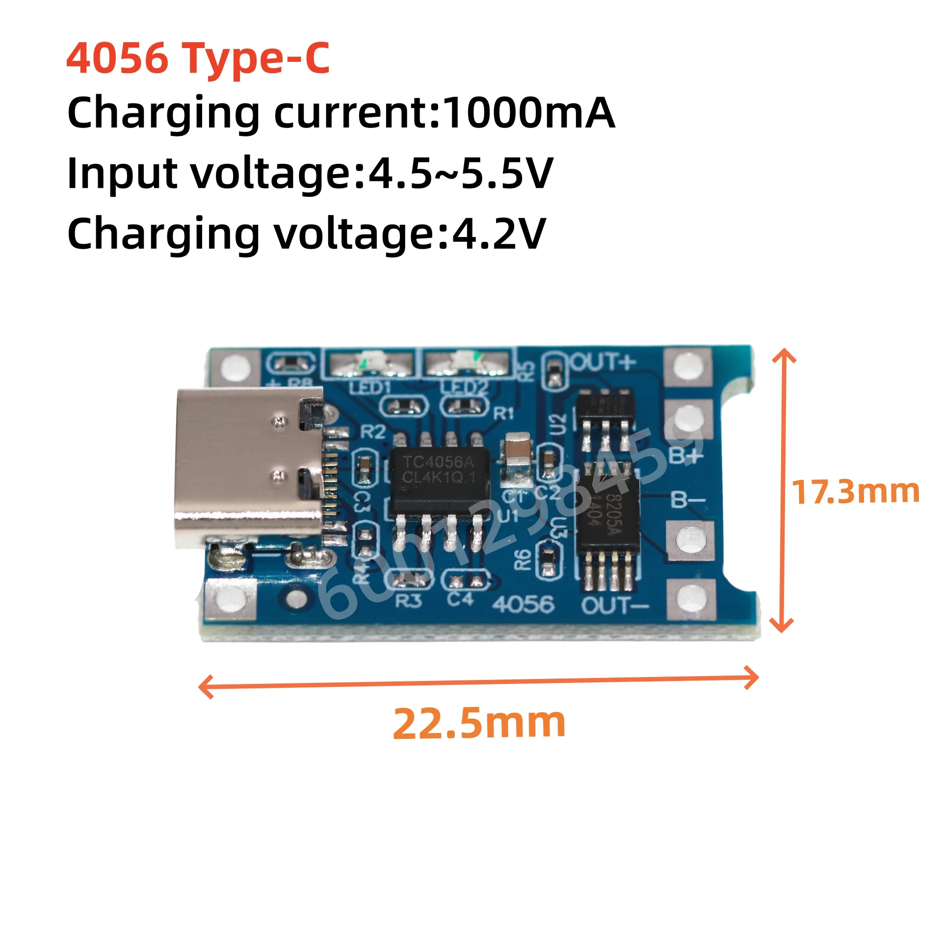 Módulo de carga 4056 1A Plantilla de carga de batería de litio Protección de carga