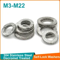 5-20 pares (2 uds pegados) arandelas autoblocantes M3 M4 M5 M6 M8 M10 M12 M14 M16 M18 M20 M22 Cuña genuina de acero inoxidable Dacromet