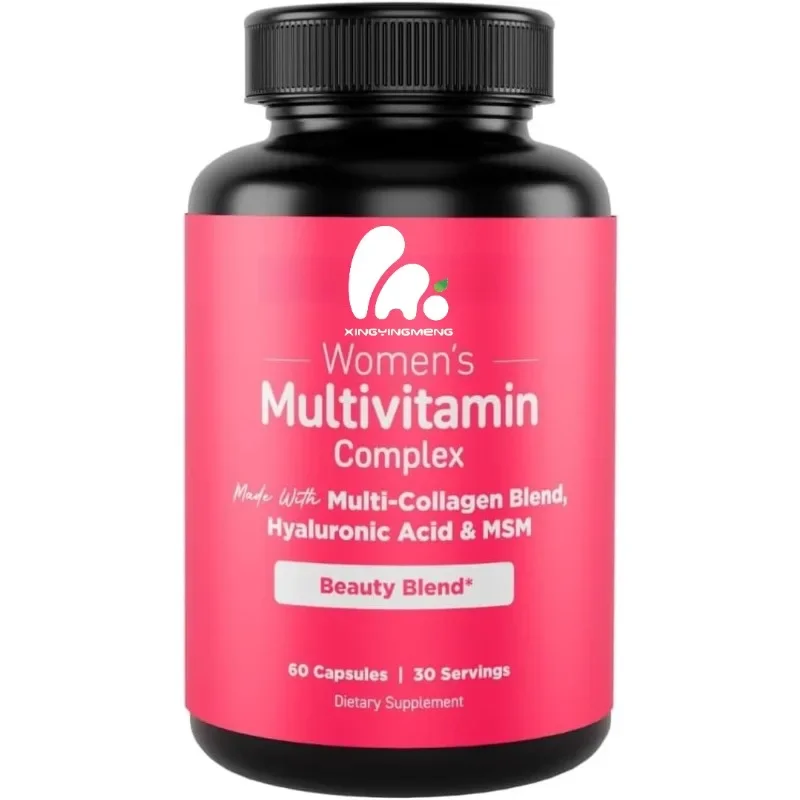 

Женский мультивитаминный комплекс, содержащий смесь различных коллагеновых защитков, гиалуроновой кислоты и Msm в 60 капсулах