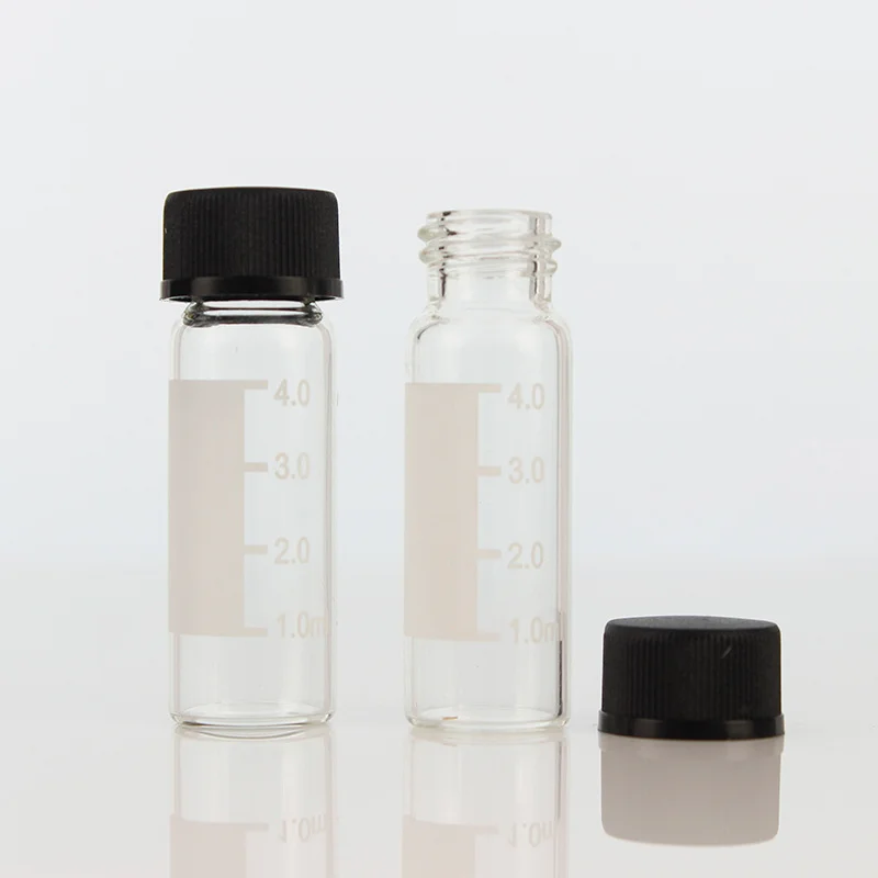 100 sets of 4/5ml transparent screw-top glass sample bottles, automatic headspace sampling bottles, solvent analysis bottles