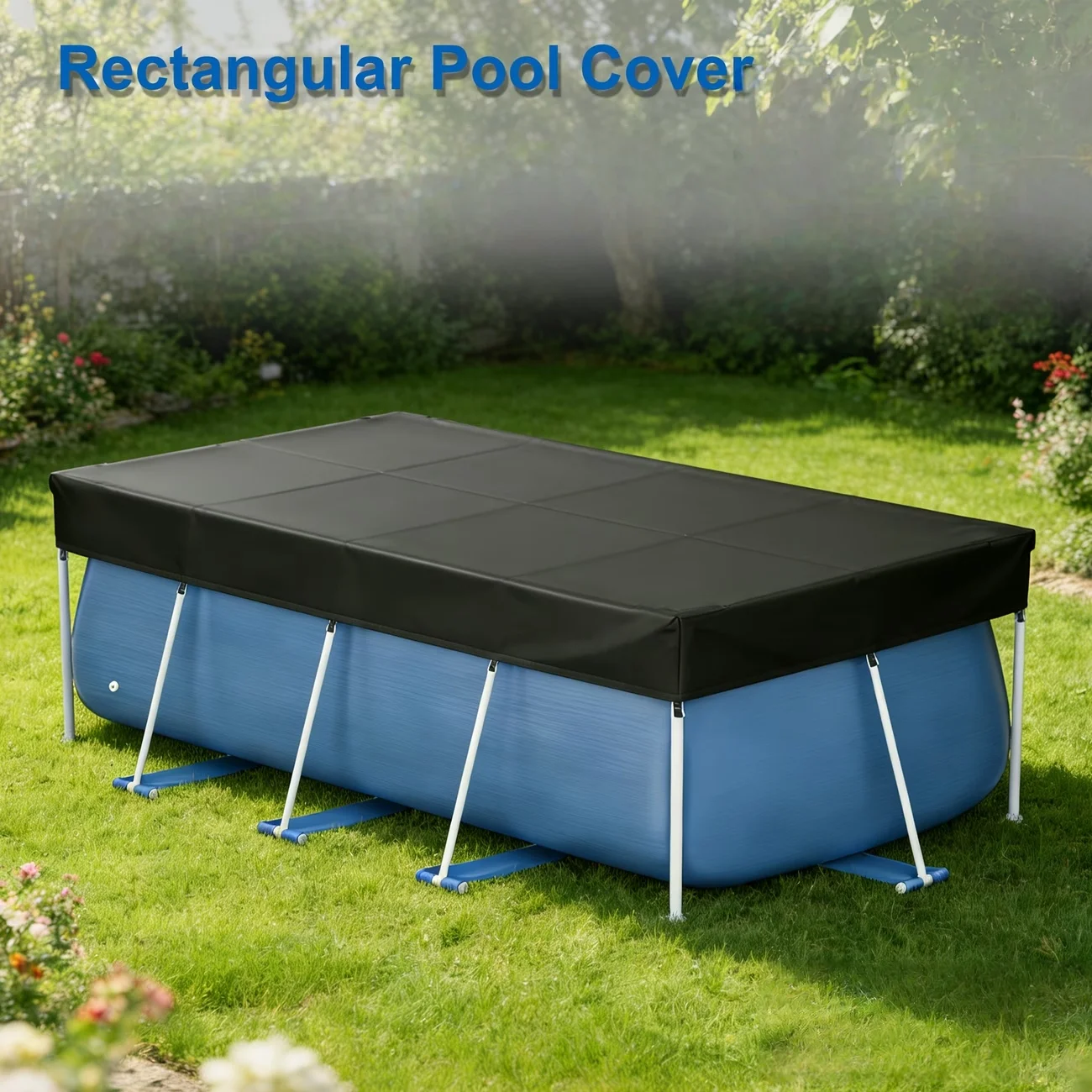 Swimming Pool Cover, Suitable for Above-ground Pools, Heavy-duty Solar Pool Covers, and Rectangular/oval Frame Pools