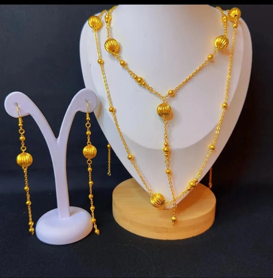 Indian 24K Gold Plated Necklace Earrings Jewelry Set for Women Luxury for Women Free Shipping Bu10240