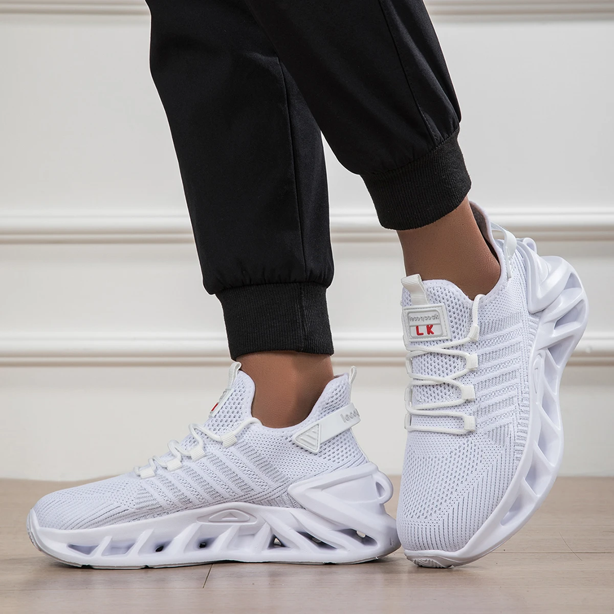 Modische Vielseitige Bequeme Gestreifte Sport-Freizeitschuhe für Herren, Unisex Dickbesohlte Lauf- und Wanderschuhe – Detail 8