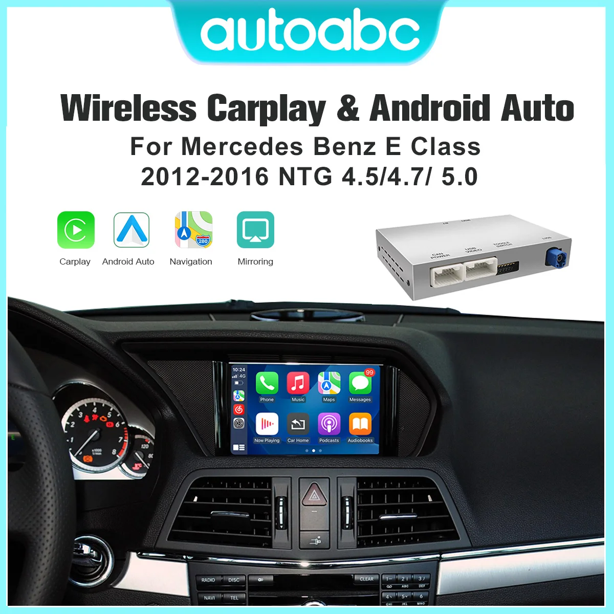 2025 Neues kabelloses CarPlay für Mercedes Benz E-Klasse W212 E Coupe C207 2012–2016, mit Android Auto Mirror Link AirPlay Car Play