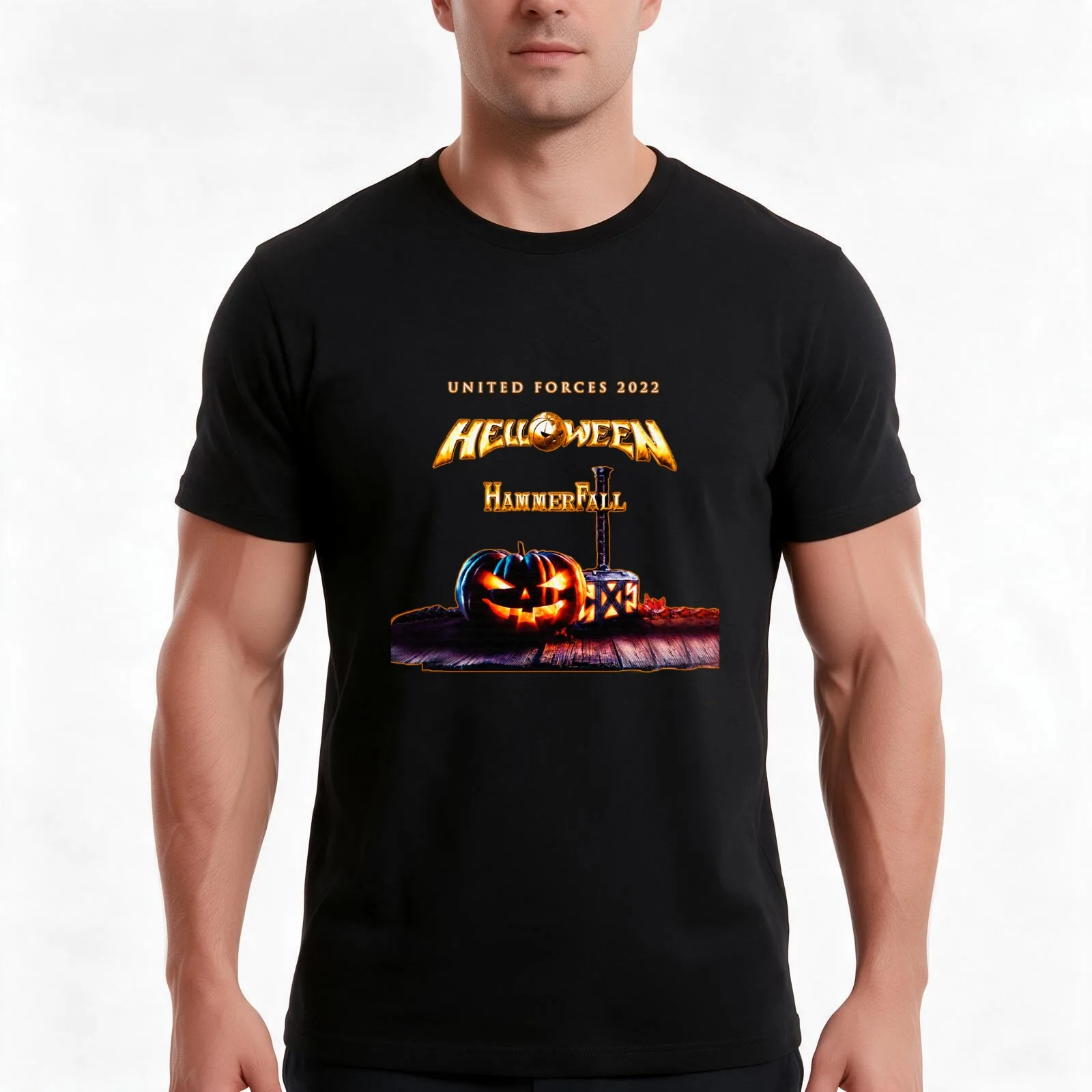 HELLOWEEN & HAMMERFALL TOUR 2022 T-Shirt Summer Casual Cotton Tee Oversized Streetwear Tops Vintage Graphic Print