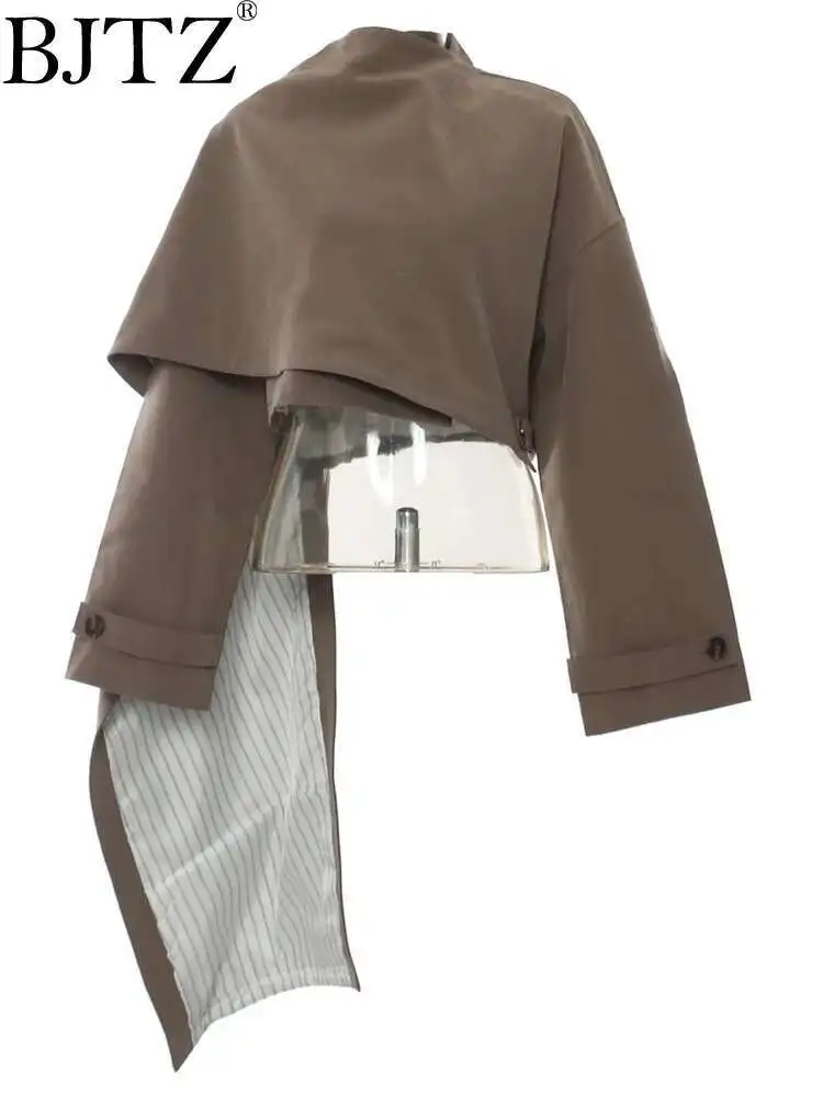 

BJTZ плащ нестандартного кроя, куртка-плащ, топ для женщин, осень 2024, новый модный модельер, плащ Caot