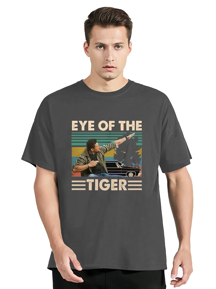 Dean Winchester Supernatural Eye Of The Tiger Vintage Retro T-shirt Gift For Men Women Casual TShirt Clothing Graphic Tees Tops