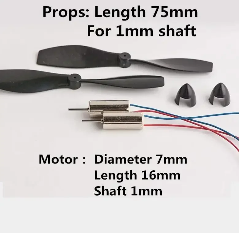 1-4 pairs of 75mm 7.5cm 1mm 75*1mm Props Propeller Blades Rotors with 716 Coreless brushed Motor for indoor RC airpalne Drone