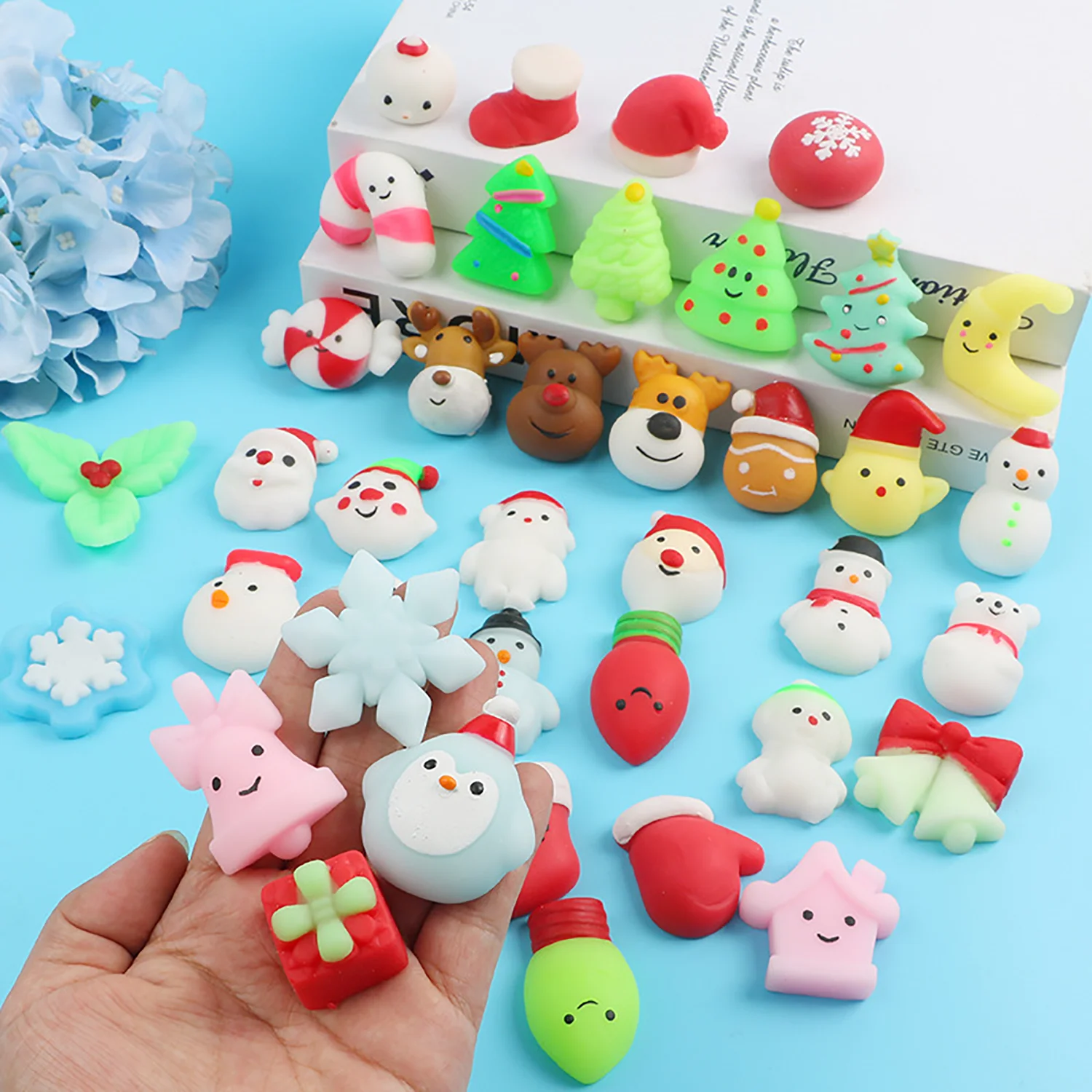 Christmas Mochi Squishy Toys Squishies Toys for Kids Girls Boys Toddlers Christmas Party Favors Stocking Stuffers Gifts