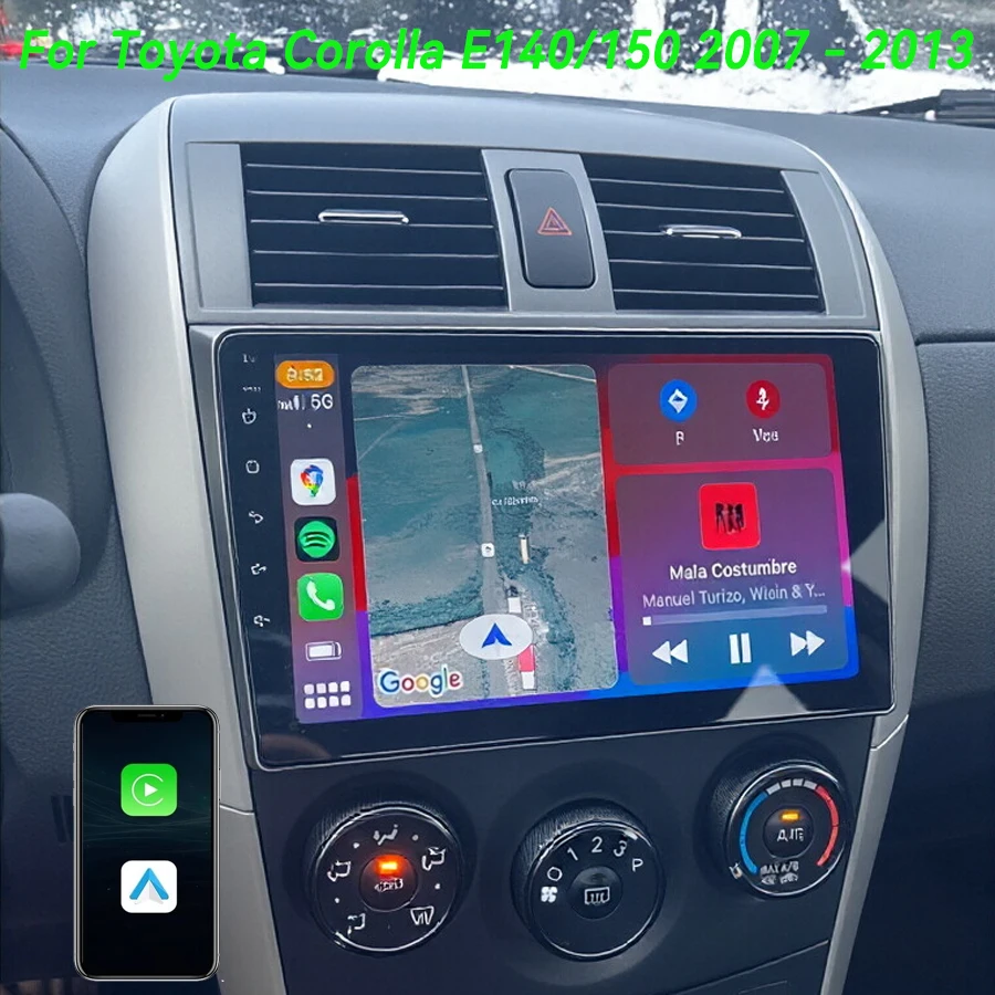 

Автомагнитола Android 16 с 4G+WIFI для Toyota Corolla E140/150 2007-2013, мультимедийный плеер 2 Din, DVD, динамики