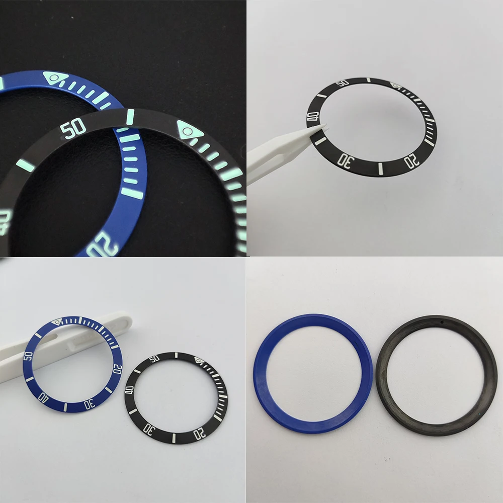 

Матовая светящаяся вставка для часов с функцией GMT и дайверских часов, 38 мм * 30,6 мм, подходит для замены в 40-миллиметровых мужских часах.