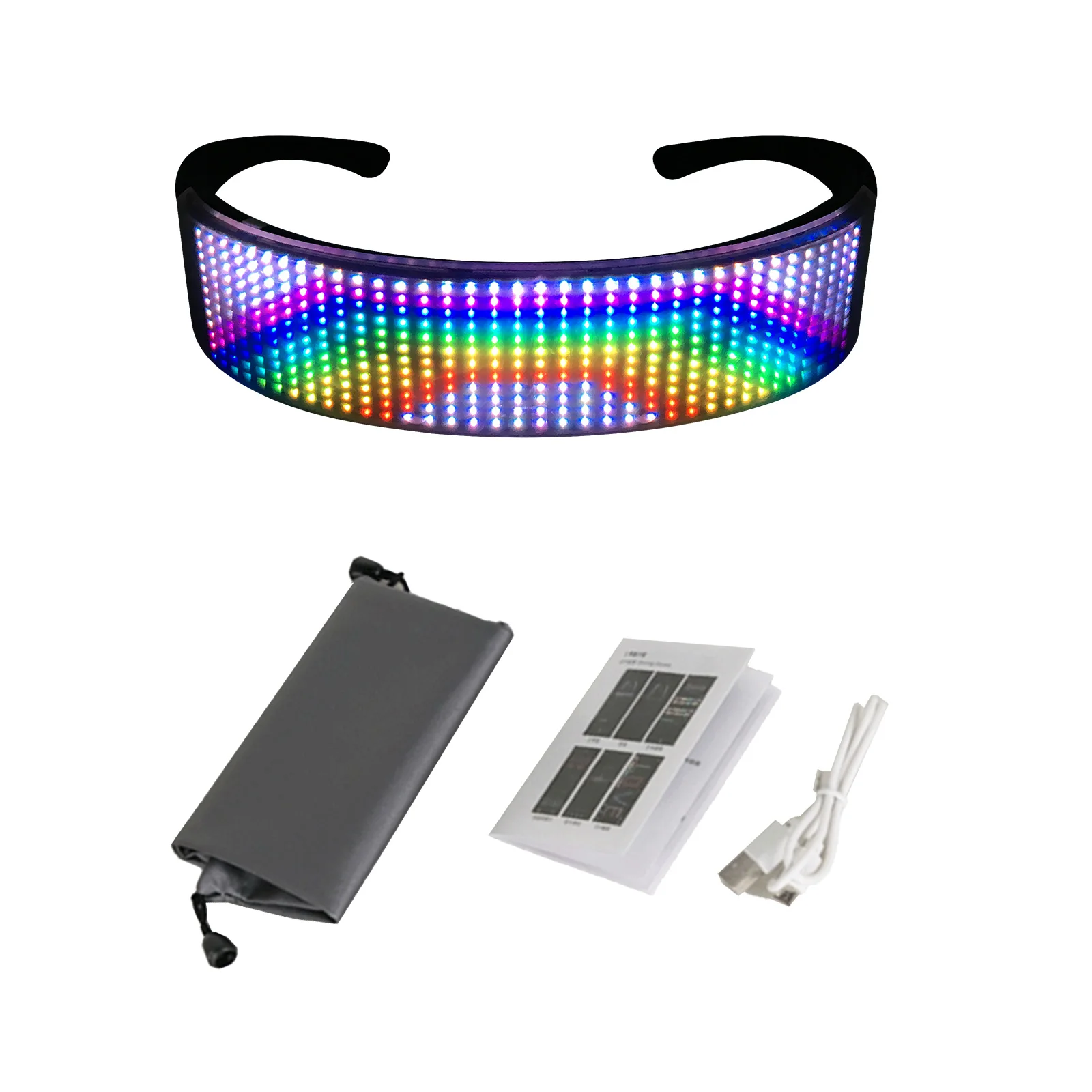 

LED Glasses Customizable BT LED Glasses Colorful Light Glow Glasses DIY Messages 22 Animations 20 Pictures Music Mode Glow Toys