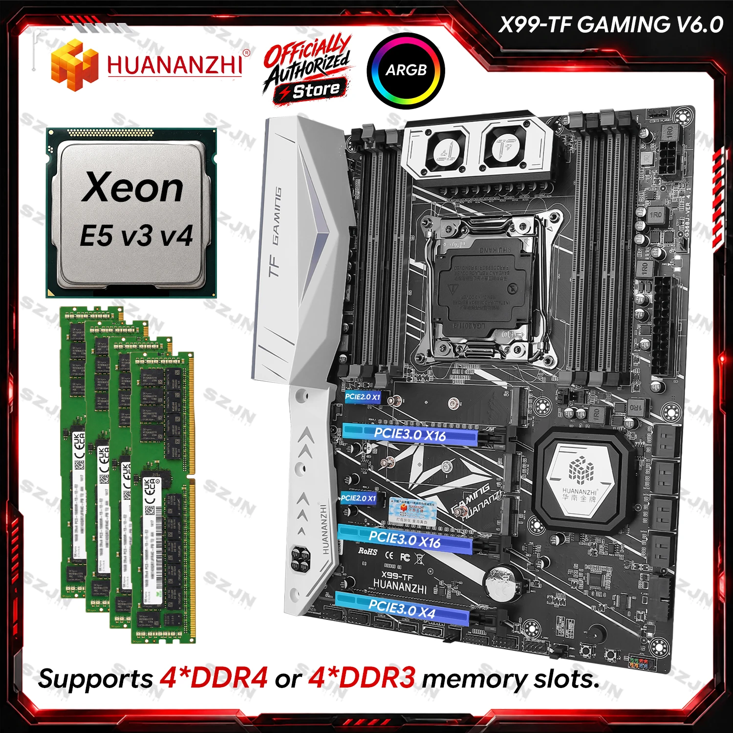 X99-TF GAMING V6.0 Motherboard LGA2011-3 E5 V3 V4 DDR4 DDR3 Max 128GB RGB Dual M.2 NVMe PCIe 3.0