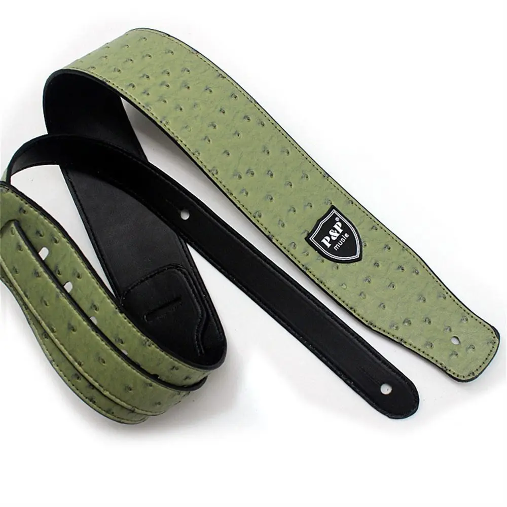 PU Leather Guitar Strap Adjustable Embossed Electric Guitar Strap 130cm - 150cm Snake Skin Acoustic Guitar Strap for Folk Guitar