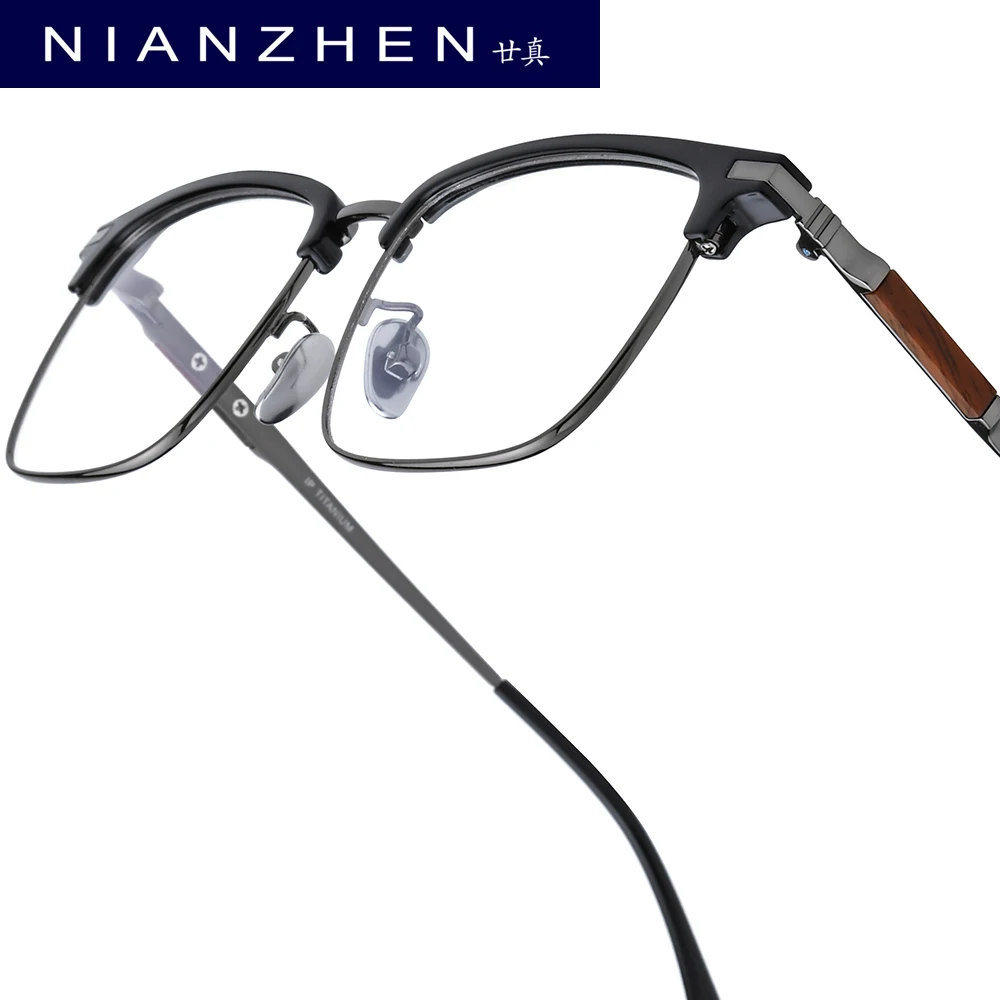 

NIANZHEN TR90 Alloy Glasses Frame Men Square Brand Design Eyeglasses Women Vintage Ultralight-Weight Eyewear Spectacles 88079
