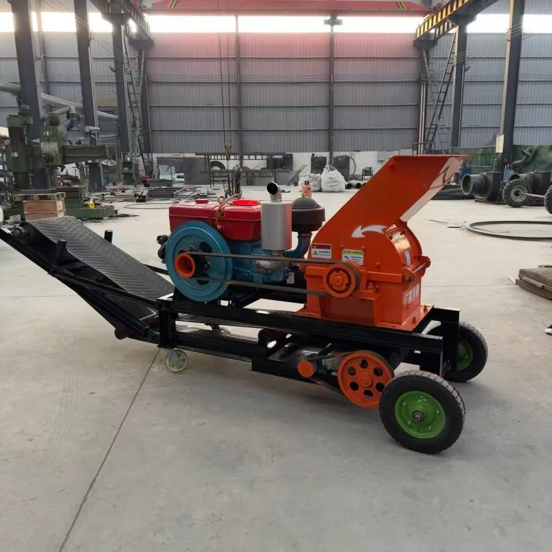 20t/h Small Mobile Hammer Crusher with Motor & Bearing-High Efficiency Mining Grade for River Pebbles/Iron Ore Crushing