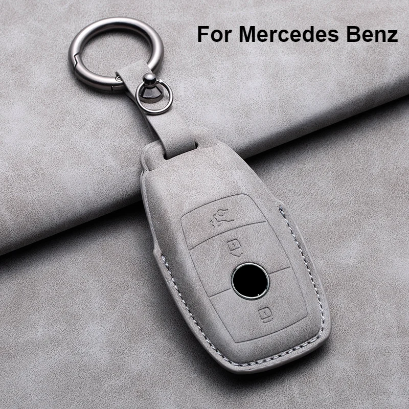 

Кожаный чехол-накладка для автомобильного ключа Mercedes-Benz A B C E G S Class GLS GLA GLK GLC CLS CLA AMG W176 W204 W205 W212 W463