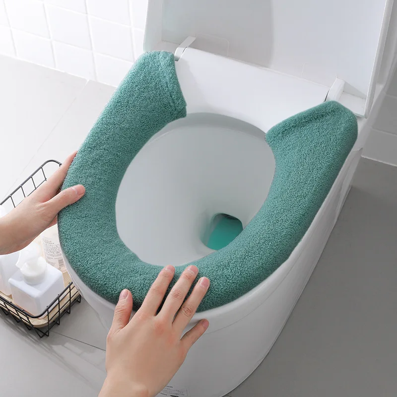 Thickened Toilet Cover Extra Thick Toilet Pad Large Universal Toilet Pad Button Toilet Pad Bidet Cover Bathroom Accessories