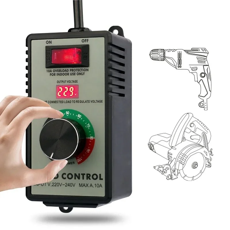 Imagem -03 - Controlador de Velocidade do Motor com Display Led Regulador de Tensão Variável Interruptor 110 v 220v 4000w ac Roteador Escape Ventilador Moedor Broca