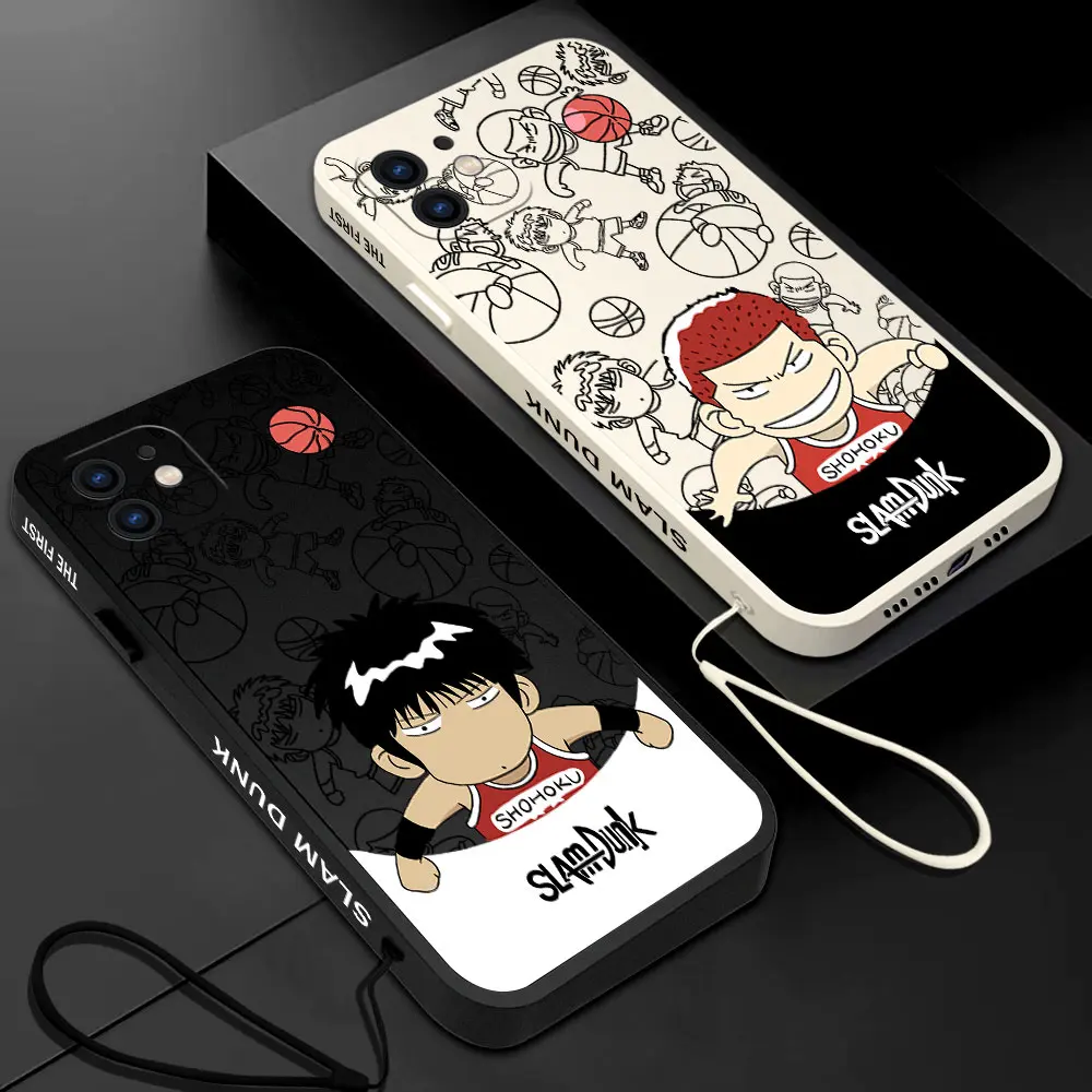 

Anime Slam Dunk Phone Case For Samsung A53 A50 A12 A52 A52S A51 A72 A71 A73 A81 A91 A32 A22 A20 A30 A21S 4G 5G with Hand Strap