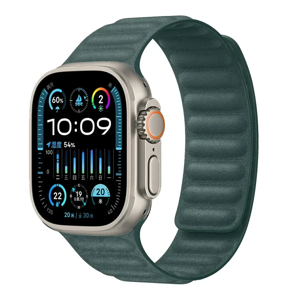 Silicone Strap For Apple Watch Ultra/2 49mm 10 46mm 42mm 9 8 7 45mm 41mm Magnetic Wristband For iWatch Series 6 5 4 SE 44mm 40mm