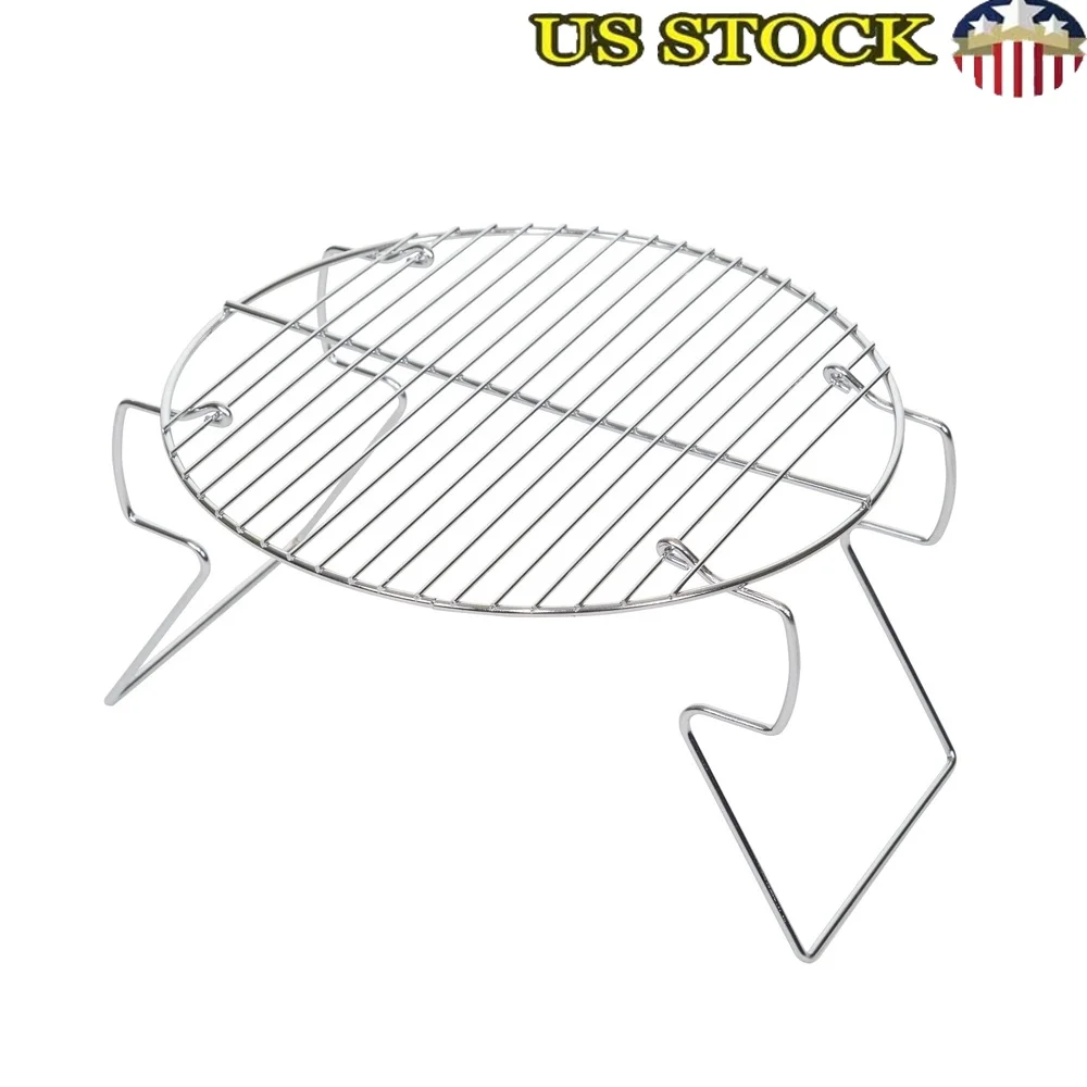 

Lightweight Portable Camp Grill Outdoor Cooking Heavy Duty Steel 13 Inch Diameter Adjustable Height Compact Design Garden Patio