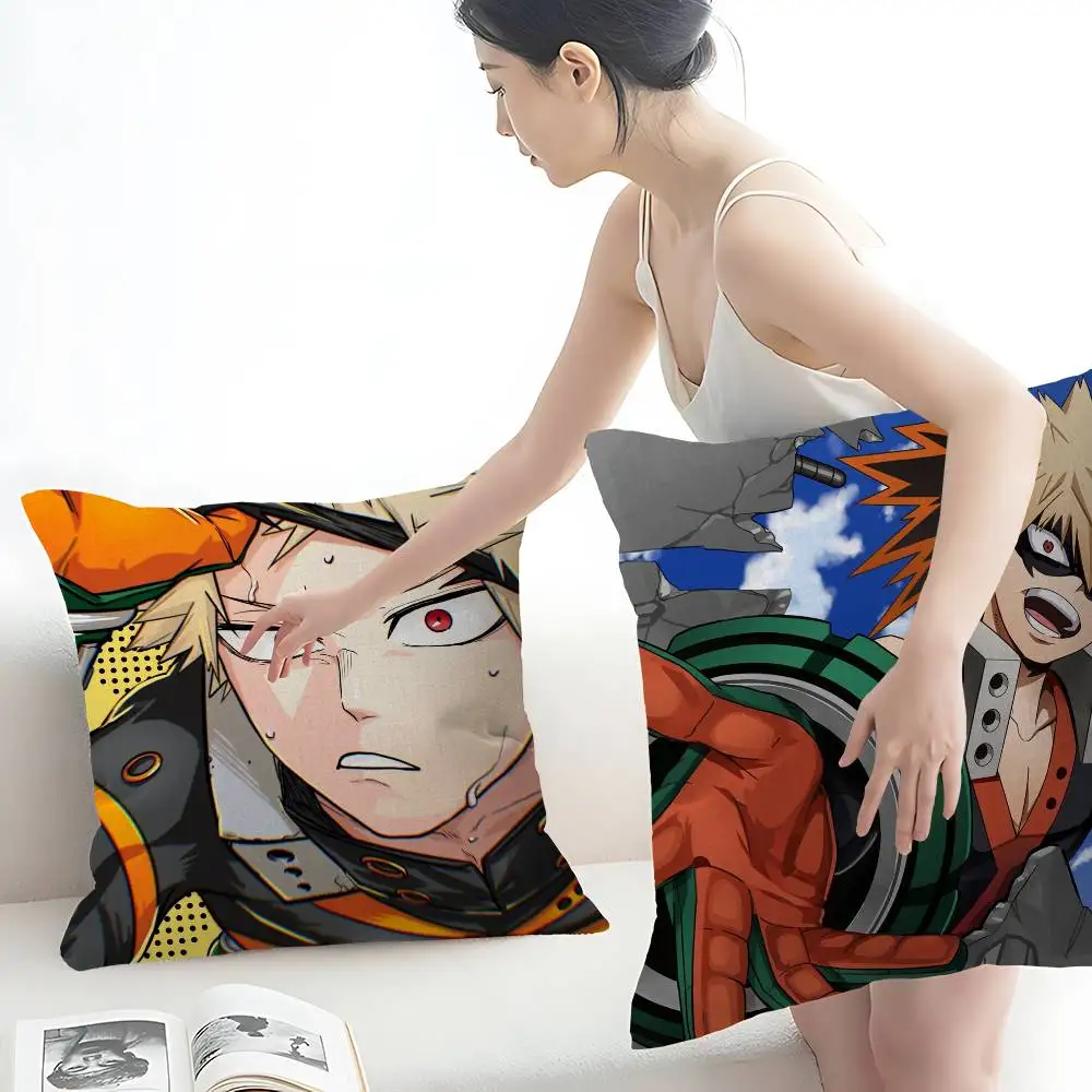 Anime B-bakugo Katsuki My Hero Academia Cushion Cover Car Throw Pillow Case For Sofa Car Christmas Gift 40x40cm 45x45cm