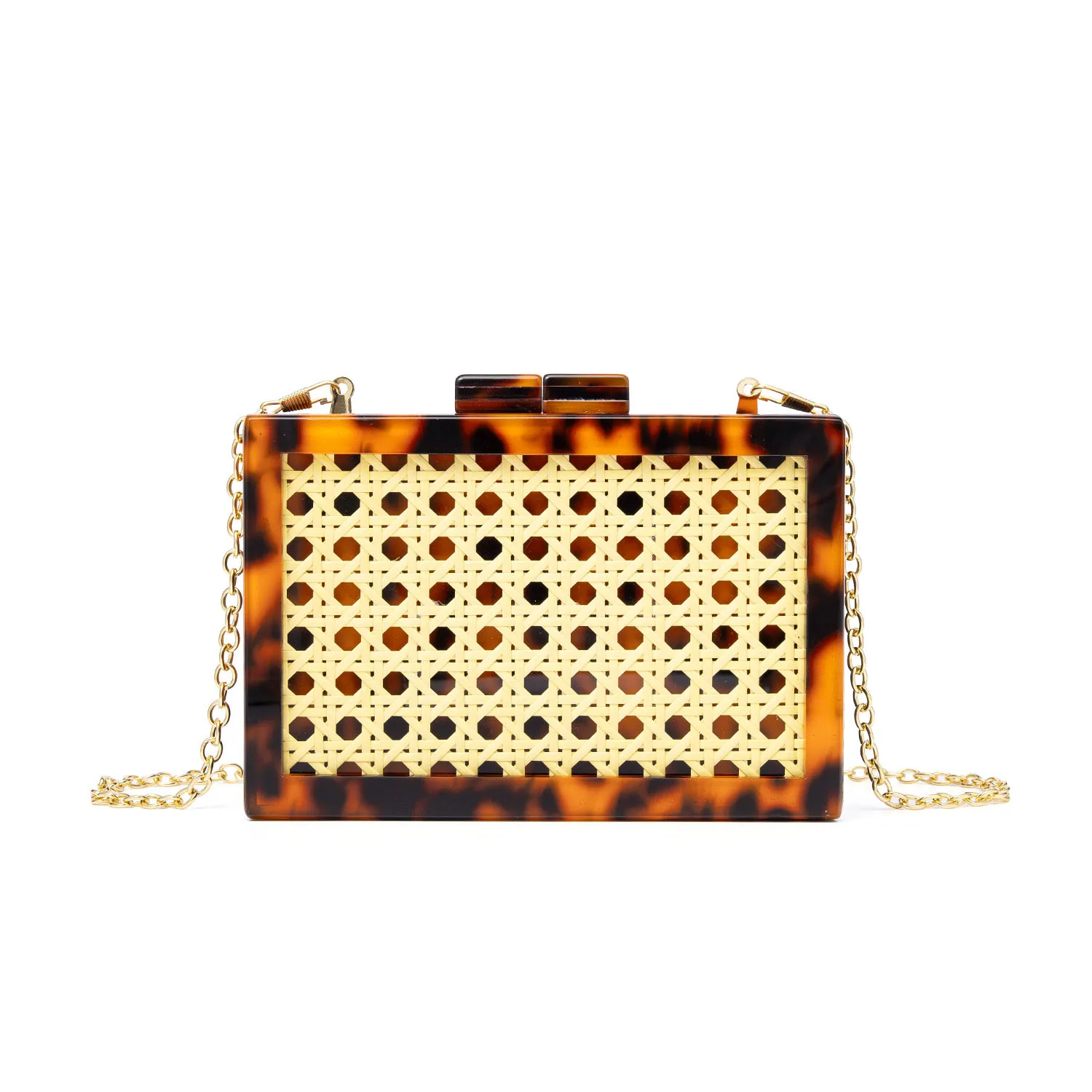 

Original New Retro Evening Clutch Rattan Woven Acrylic Single-shoulder Chain Crossbody Bags for Women