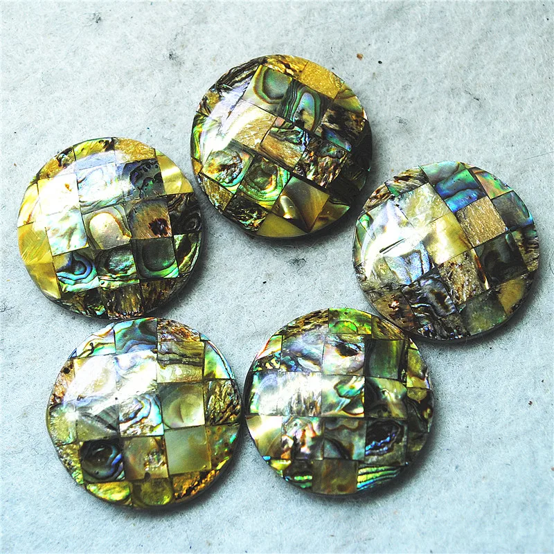 

5PCS Hot Natural Abalone Shell Cabochons Round Shape 30MM DIY Jewelry Findings Mosic Decoration Fashion ITEMS FOR GOOD Selling