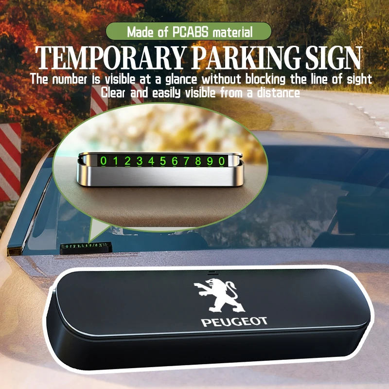 

For Peugeot Car Temporary Parking Card Phone Number Card Plate Sticker Auto Accessories 206 208 207 3008 308 2008 107 508 607