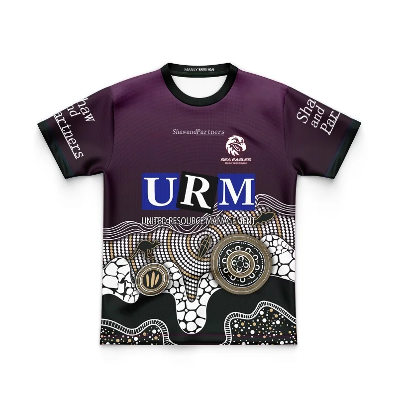 

2025 Sea Eagles KIDS Replica Indigenous Jersey - Maroon Size XXS-XL
