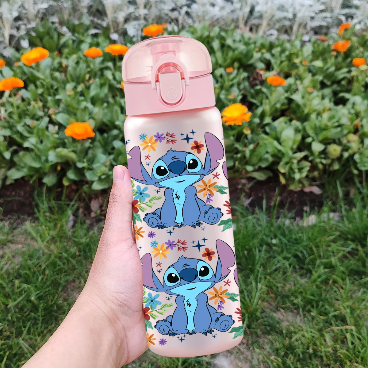 1 قطعة زجاجة مياه بلاستيكية مطبوعة 26 أونصة، كوب ماء رياضي مقاوم للتسرب في الهواء الطلق كهدية عيد ميلاد، هدية عيد الميلاد ديزني #6