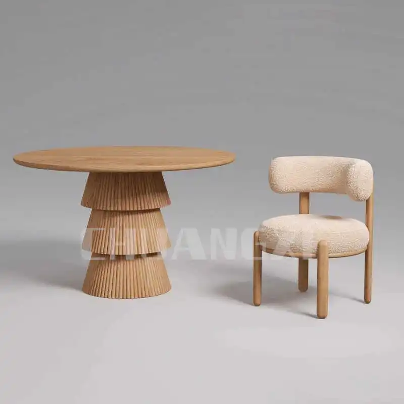 

French Style Wooden Dining Tables Household Round Dining Table Modern Nordic Designer Table La Mesa Living Room Furniture