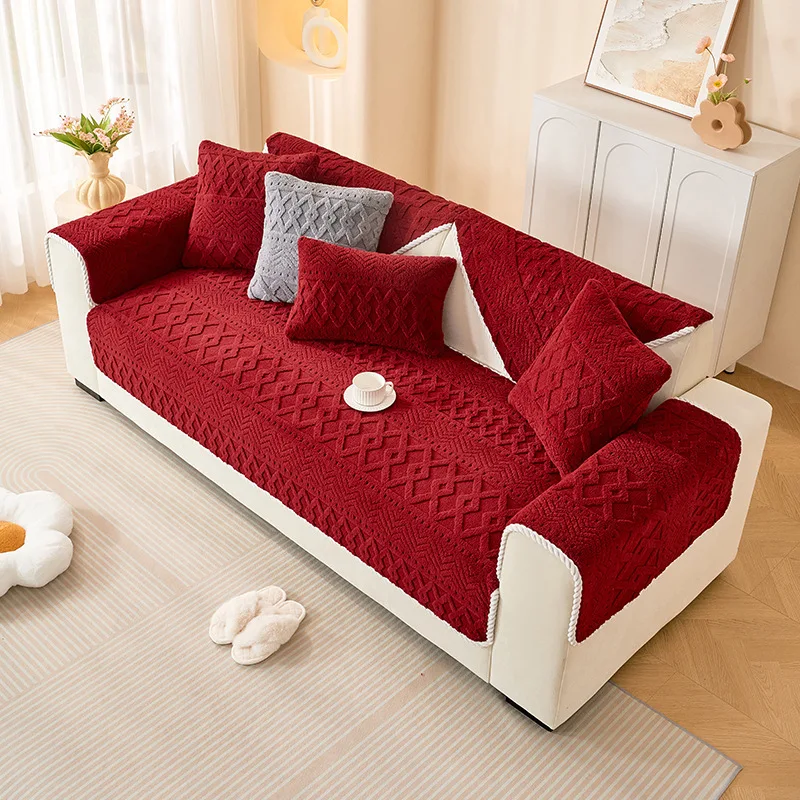 

2025 легкий роскошный чехол для дивана, ткань, новый высококачественный противоскользящий чехол для диванной подушки, приятный для кожи, дышащий, простой, осень и зима