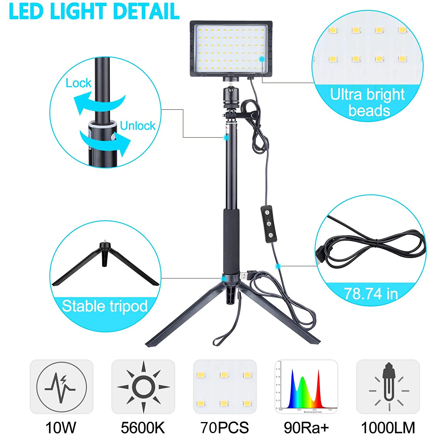 Photography LED Video Light Panel Lighting Photo Studio Lamp Kit For Shoot Live Streaming Youbube With Tripod Stand RGB Filters