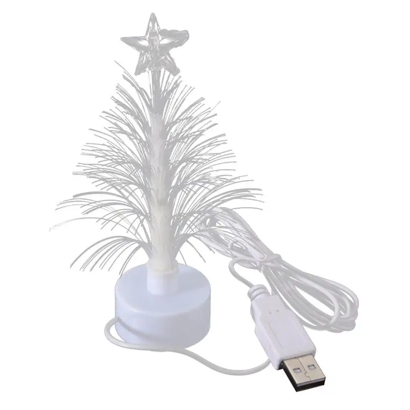 Mini LED Christmas Tree Lamp Christmas Decorative Light Night Light Color Changing Fiber Optical Light USB Connection Lamp Decor