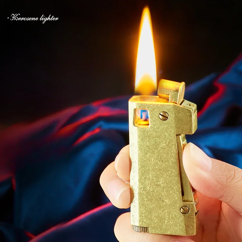 

One-click Ejection Ignition come on Lighter Metal Retro Personalized Side-pressure Old-fashioned Grinding Wheel Lighter