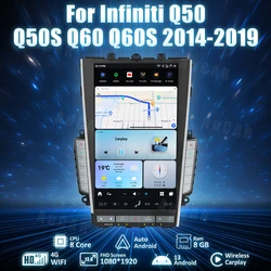 AuCar Mark7 T-Style Android Head Unit Radio For Infiniti Q50 Q50S Q60 Q60S 2014-2019 GPS Navi 1920*1080 13.6 Inch