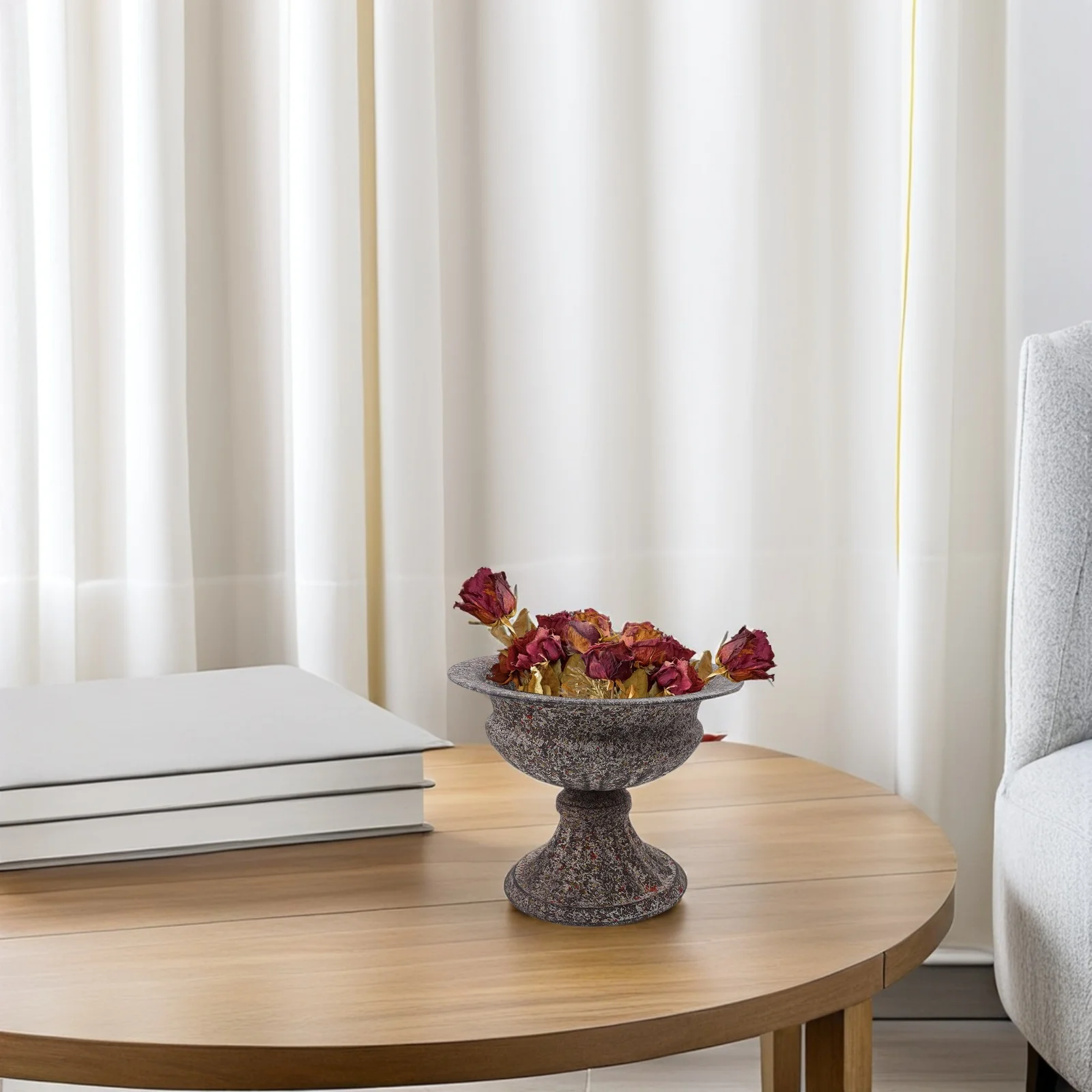 

Vintage Decorative Vase Iron Tabletop Flower Centerpiece For Dried Fresh Floral Arrangements Farmhouse French Style Home