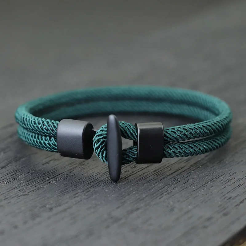 Classico bilayer Easy Hook Bracciale da uomo Accessori di abbigliamento Milano Filo intrecciato a mano Braslet Festival di Natale Fortuna Homme Joias